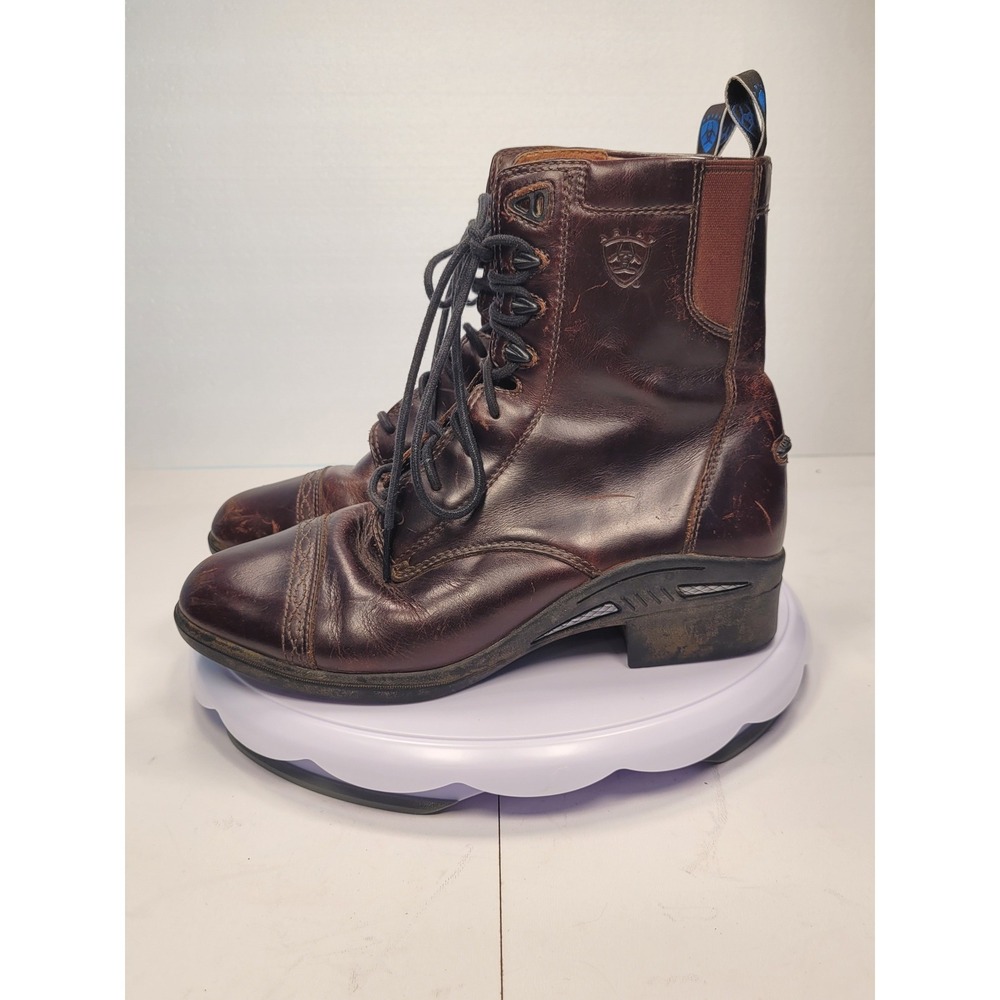 Ariat Heritage III Paddock Boots Womens 7.5B Brown Leather Lace Up Riding 38325